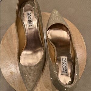 Badgley Mischka Shimmering Gold Pointed Heels